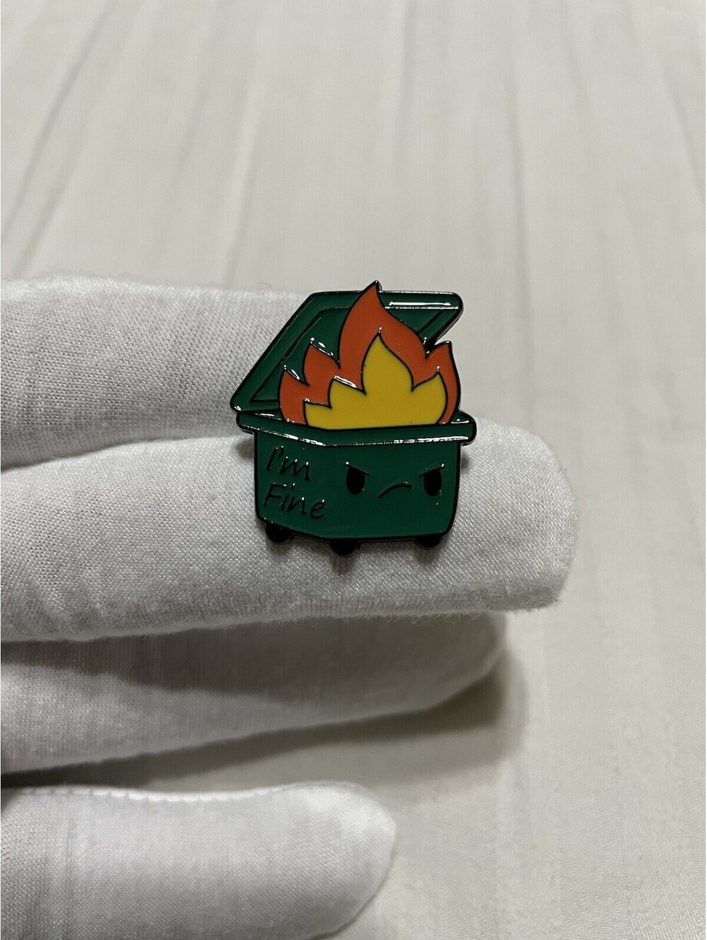 Dumpster fire mad enamel pin brooch anime cartoon cute funny